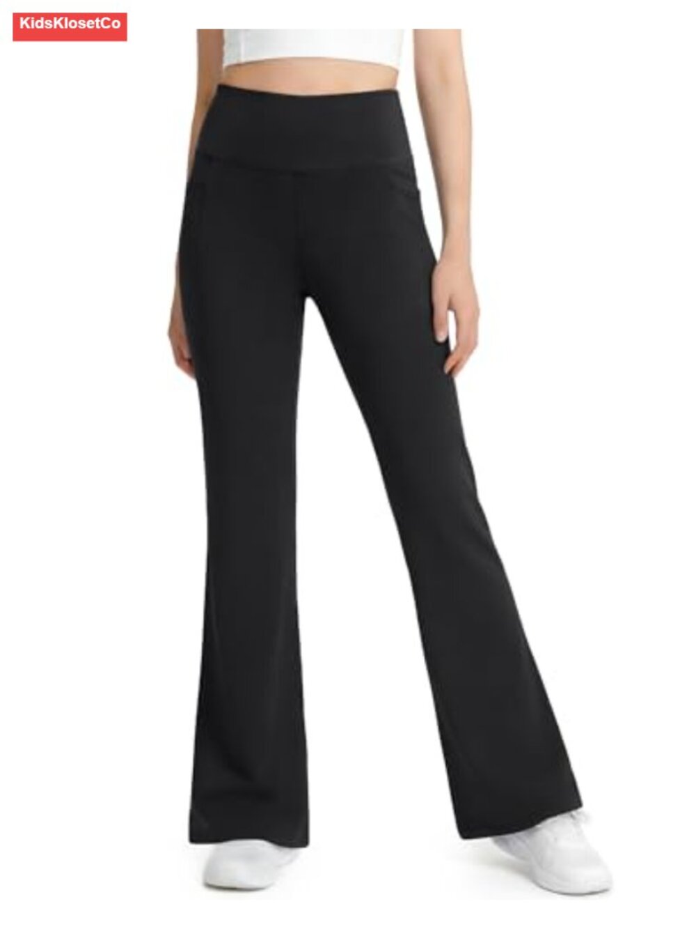 Girls Flare Leggings High Waisted Bootcut Yoga Pants with Pockets